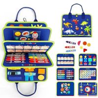 Busy Board Montessori 8-en-1 - Jouet éducatif - Compétences de vie - Alphabet - Chiffres - Couleurs - Formes