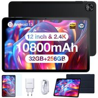 Tablette tactile DOOGEE T20Ultra 12 pouces IPS 2.4K Hi-Res Battery 10800mAh/7.6mm ultra-thin,32(12+20Go)+256Go,Android 13-Noir