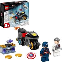 LEGO® 4+ 76189 Marvel L’affrontement entre Captain America et Hydra, Jouet de Super Héros avec Moto