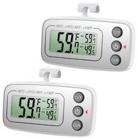 2PCS Thermomètre de Frigo Congelateur, Thermomètre de Réfrigérateur, Min/Max, ℃/℉, Précision : ±1℃ (Gris)