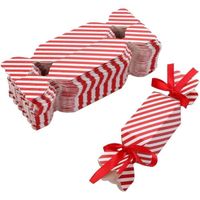 Boîtes de biscuits de Noël, boîtes de bonbons de Noël en forme de bonbons, Lot de 50 pièces avec ruban, boîtes de cadeaux de Noël