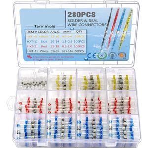 Lot De 220 Connecteurs Thermorétractables Étanches 26-10 AWG - Sertissage Sans Soudure
