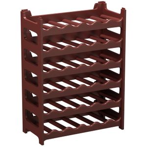Casier à bouteilles modulable ARTECSIS 36 Bouteilles – Cave à vin en plastique, 60x28x80 cm (LxlxH), Marron - Range bouteille