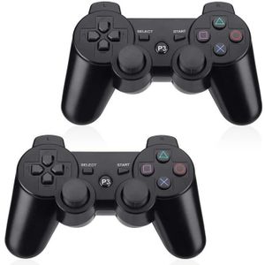 Chrono - Manette PS3, Manette sans Fil pour Playstation 3 Bluetooth Manette  avec Double Vibration Télécommande, Câble de Recharge（noir） - Manette  retrogaming - Rue du Commerce