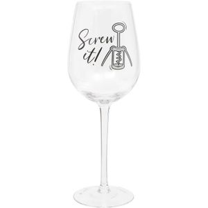 Verre à vin Verre À Vin Humoristique « Screw It » 420 Ml[u652]