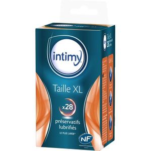 PRÉSERVATIF LOT DE 4 - INTIMY : Préservatifs lubrifiés taille XL 28 préservatifs