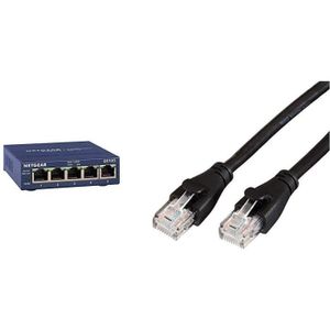 SWITCH - HUB ETHERNET  Switche Et Hub Reseau - Limics24 - Gs105Ge Switch Ethernet Gigabit Métal Ports Non Manageable & Amazon Basics Câble