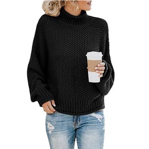 PULL Pulls Femmes Col Roulé Chandail Manches Longues Pullover en Tricot Tops Chemise Sweater Slim Couleur Unie Simple Hiver