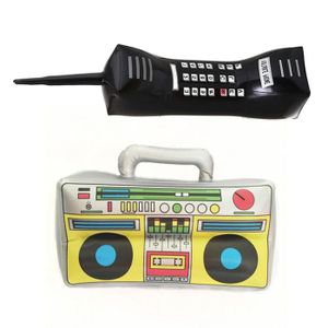 Poste Radio Cassette Rétro Gonflable 36x27 cm - accessoires années 80