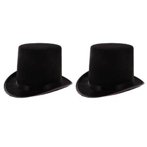 Chapeau Haut-de-forme de Magicien en Feutre Noir pour Adultes - UNBRANDED -  Modèle Magician Stovepipe Top Hat