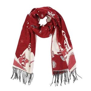 Noël Femmes mignon de Noël Père Noël Imprimé Motif Noël Festif Wrap Châle Écharpe