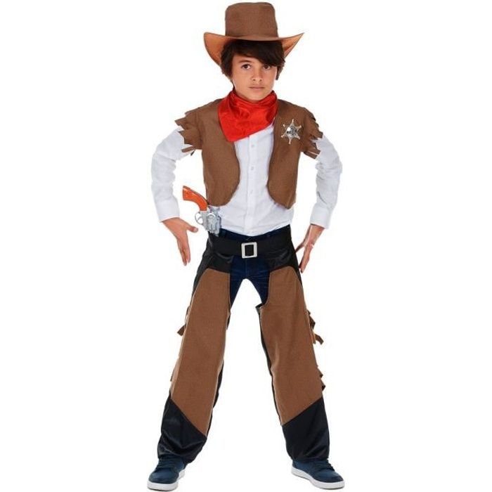 Tacobear Déguisement Cowboy Enfant Costume Cowboy Enfant avec Chapeau  Cowboy Vest Bandana pour Carnival Halloween Noël Cospla