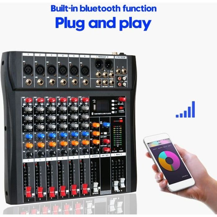 Mixeur audio Bluetooth, console de mixage usb Dj Sound, système  d'amplification