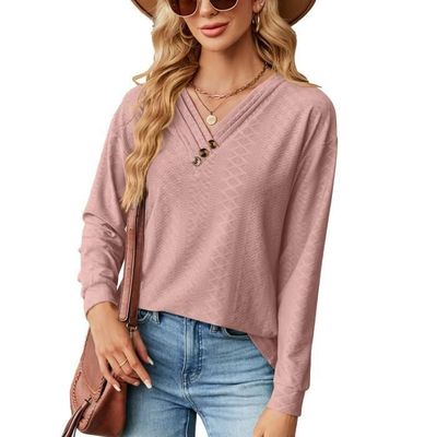 Pull Court Femme à Manches Longues – Col Rond, Côtelé – Léger Et Décontracté – Pour Automne – Taille Standard
