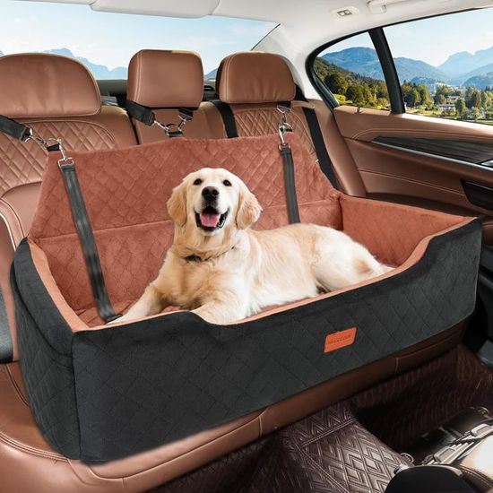 Siège Auto Pour Chien 52x52x50 Cm - Rehausseur Lavable Avec Laisse - Pour Petits Et Moyens Chiens