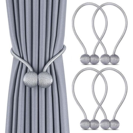 2 Attaches Rideaux Magnétiques Perles Blanches Fukaisu - Décoration Pratique Pour Chambre, Bureau, Hôtel !