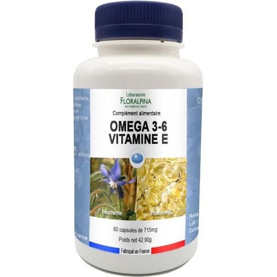 Omega 3'6 vitamine E 60 capsules Cdiscount Santé Mieux vivre