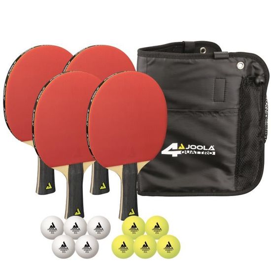 Joola Rosskopf – Lot De 5 Raquettes De Tennis De Table + 3 Balles 40+ Mm, Rouge/Noir, Spécial Loisir Et Club
