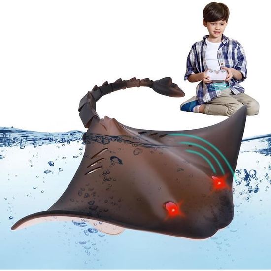 Poisson Robot Manta Raies Télécommandé - Pour Piscine Et Baignoire, 2 Canaux 2,4 GHz, Jouet Aquatique Enfant 8 Ans Et Plus