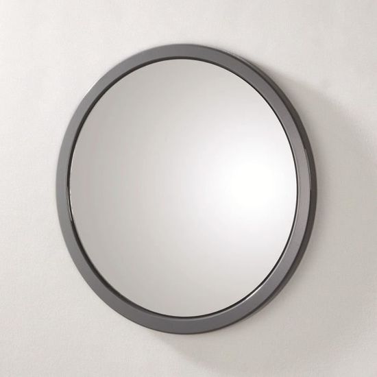 Miroir Rond Mural 40 Cm – Cadre Métal Noir Mat Moderne, Parfait Pour Salle De Bain, Entrée, Salon