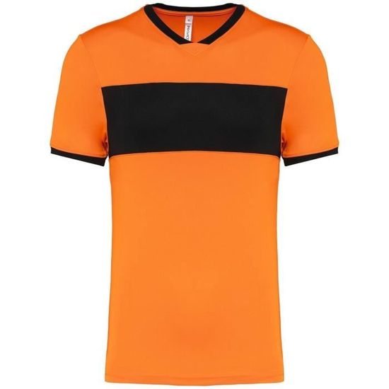 Maillot de foot orange et noir on sale