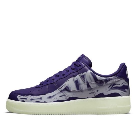 Basket Nike AIR FORCE 1 07 QS Violet Blanc Tige en cuir Semelle exterieure lumineuse Violet Cdiscount Chaussures