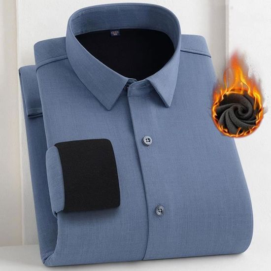 Beudylihy Chemise Thermique Doublée à Carreaux Pour Homme - Manches