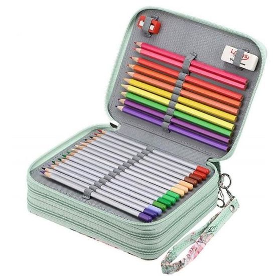 Trousse à Crayons Velours Côtelé Grande Capacité - 8 Couleurs Au Choix - Format 19x7x6cm - Idéale école, Bureau, Rangement Maquillage