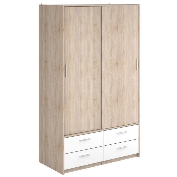 Detroit Armoire De Chambre Contemporain Decor Chene Brosse Et