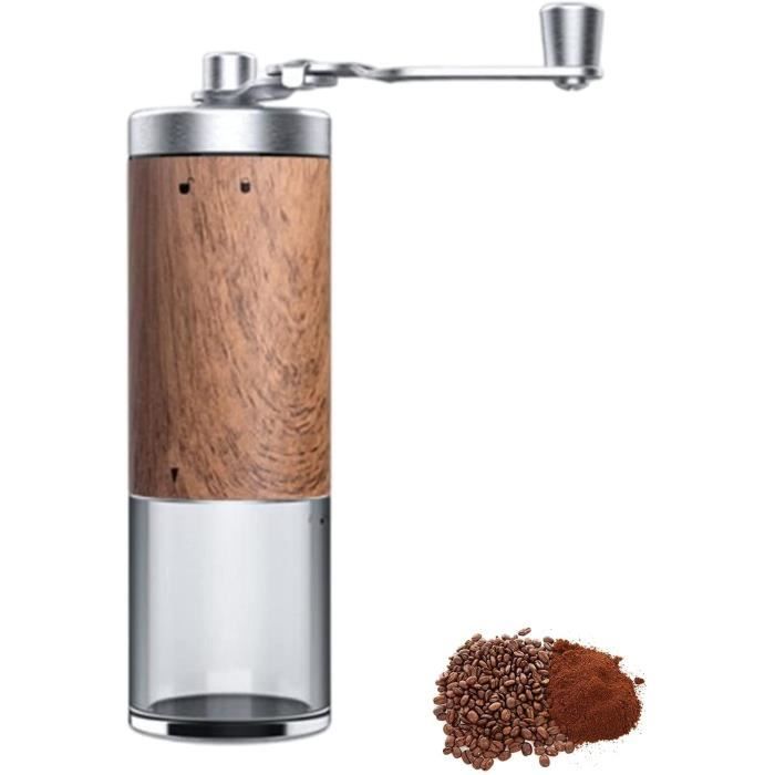 Moulin à café manuel épaisseur réglable, moulin à café manuel avec poignée pliable et mécanisme conique en acier inoxydable Moulin à café manuel épaisseur réglable, moulin à café manuel avec poignée pliable et mécanisme conique en acier inoxydable