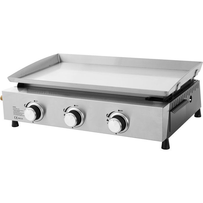 COOKINGBOX Plancha a gaz - - Faro - 2 br&ucirc;leurs - Surface de cuisson : 61 x 35 cm - Cuve en acier - Acier inoxydable