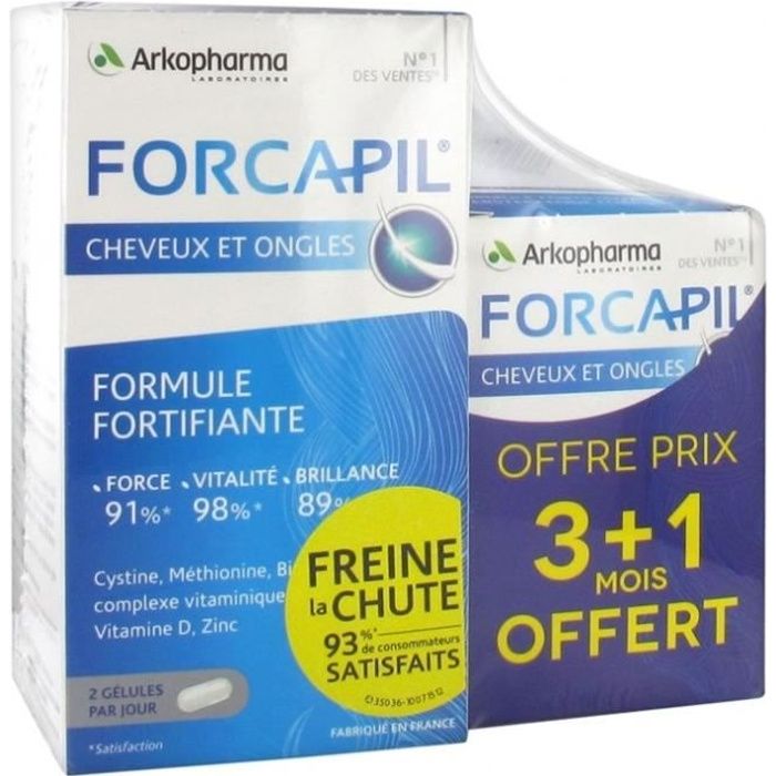 ARKOPHARMA FORCAPIL FORMULE FORTIFIANTE CHEVEUX ET ONGLES 180 + 60 GELULES
