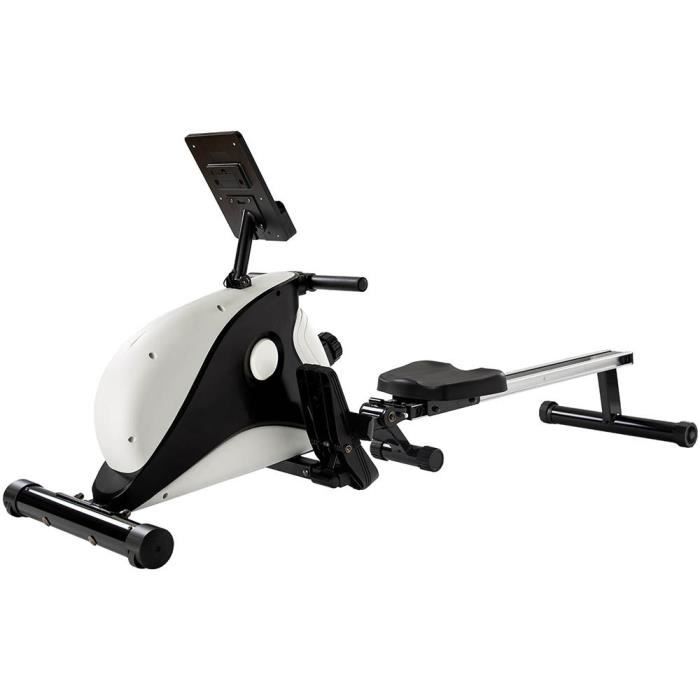 Rameur magnétique pliable, 8 Niveaux de résistance, Rail en Aluminium, avec Ecran LCD Charge Max 130KG