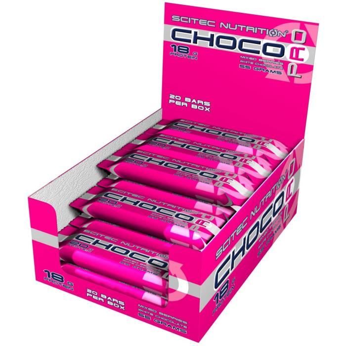 Amaigrissement et perte de poids Scitec Nutrition Chocopro 20 barres de protéine chocolat blanc-fruits rouges 20x18 g 552478