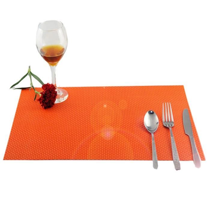 4pcs Sets de Table en PVC Antidérapage - Isolant - 45x30 cm - Tapis de Table Lavable pour Cuisine Occidentale