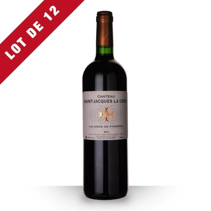 Lot de 12 - Château Saint-Jacques la Croix 2016 AOC Lalande-de-Pomerol - 12x75cl - Vin Rouge