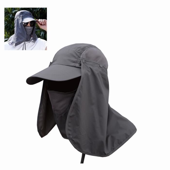 Ecent Casquette à visière Amovibles Multifonctionnelle Anti-Soleil Anti-UV Respirant pour Femmes Hommes pour Pêche Randonnée etc