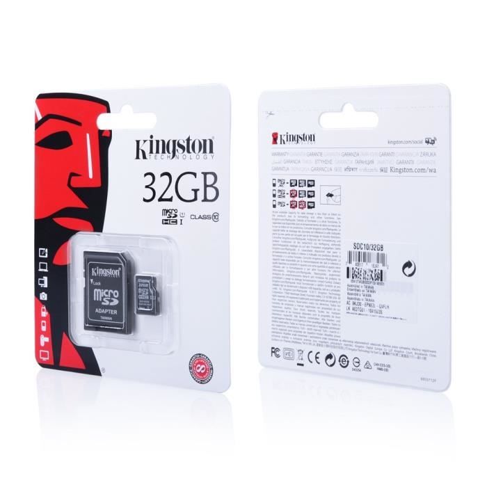 Carte Micro SD SDHC 32 GO Classe 10 UHS 1 + Adaptateur Pour Samsung Galaxy Grand Prime SM-G530