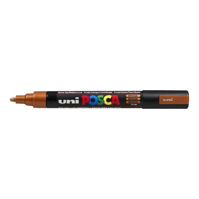 Uni POSCA PC-5M Marqueur non permanent pour verre, plastique, tissu marron encre pigmentée à base d'eau 1.8-2.5 mm moyen