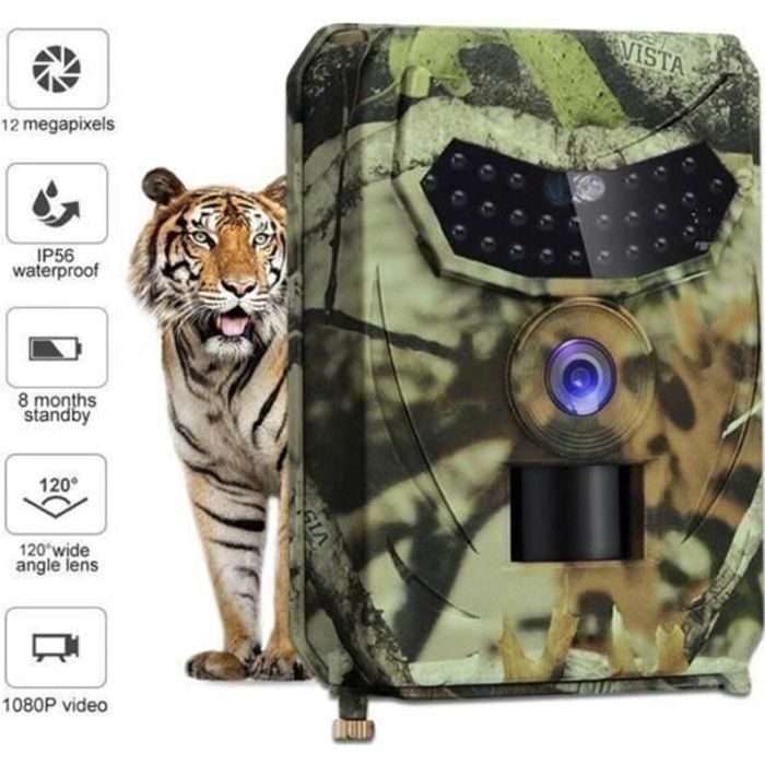 1080P Caméra de Chasse 12MP caméra de surveillance de Chasse Etanche Vision nocturne pour la chasse à la faune--PIXNOR
