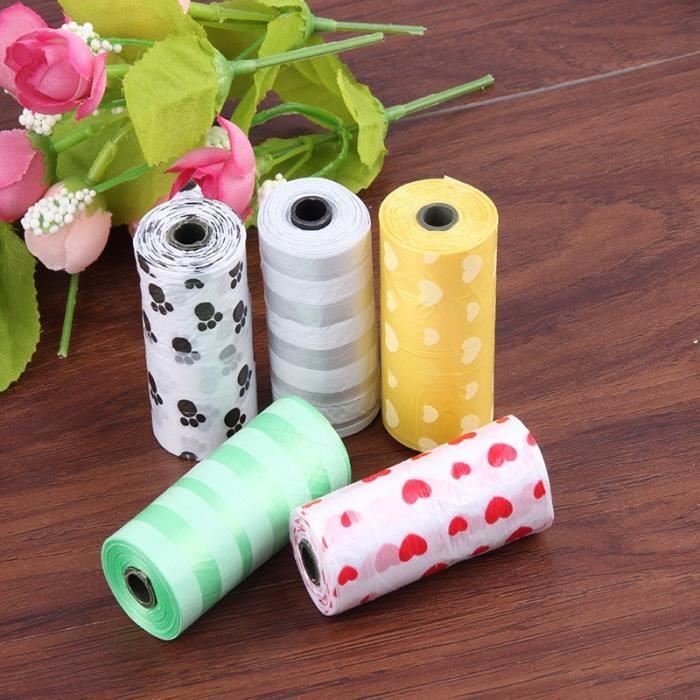 Sac à ordures pour chiens de compagnie 10 rouleaux = 150 pièces, sac à ordures dégradable avec - Type WHITE-S