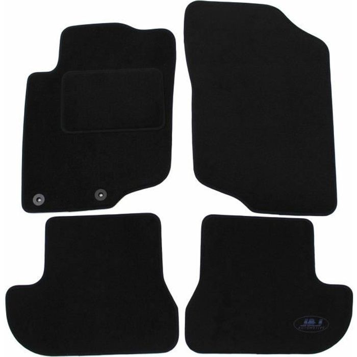 - Tapis de sol noir velours compatible avec PEUGEOT 207 CC 2006-2012 4 pcs