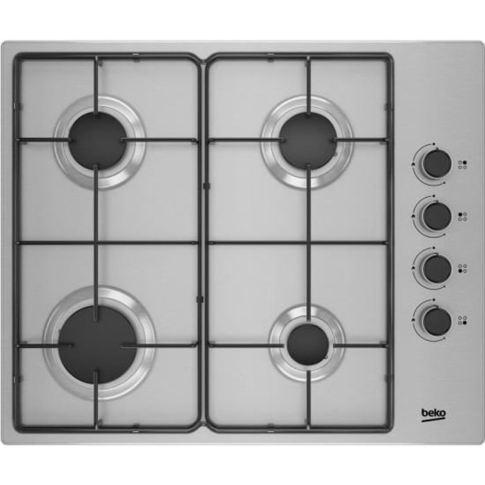Art de la table | Plaque au gaz BEKO HIGG64103SXN 60 cm (4 Feux à gaz)