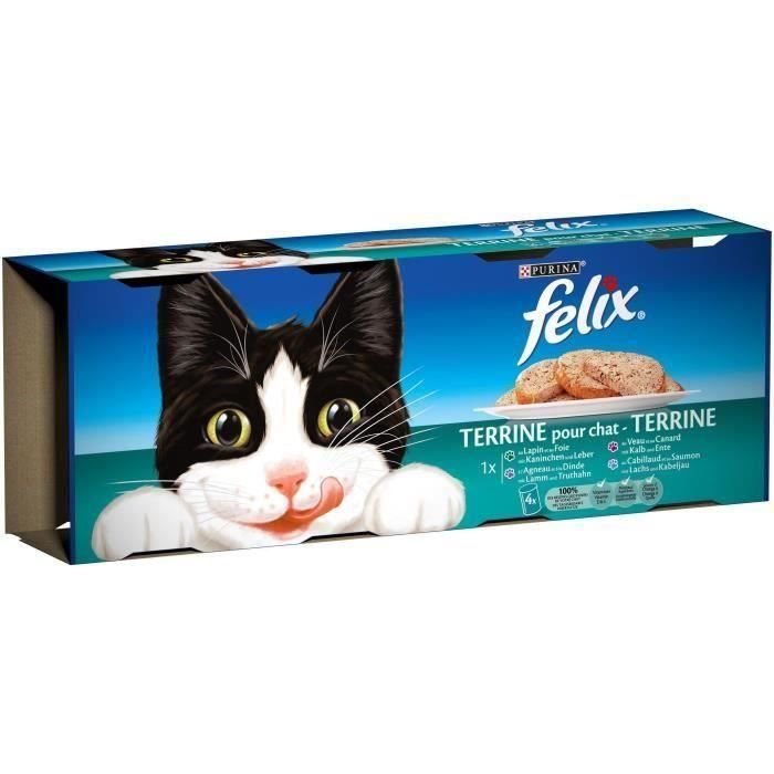 FELIX Terrines - Viandes et poissons - Pour chat adulte - 12 x 400 g