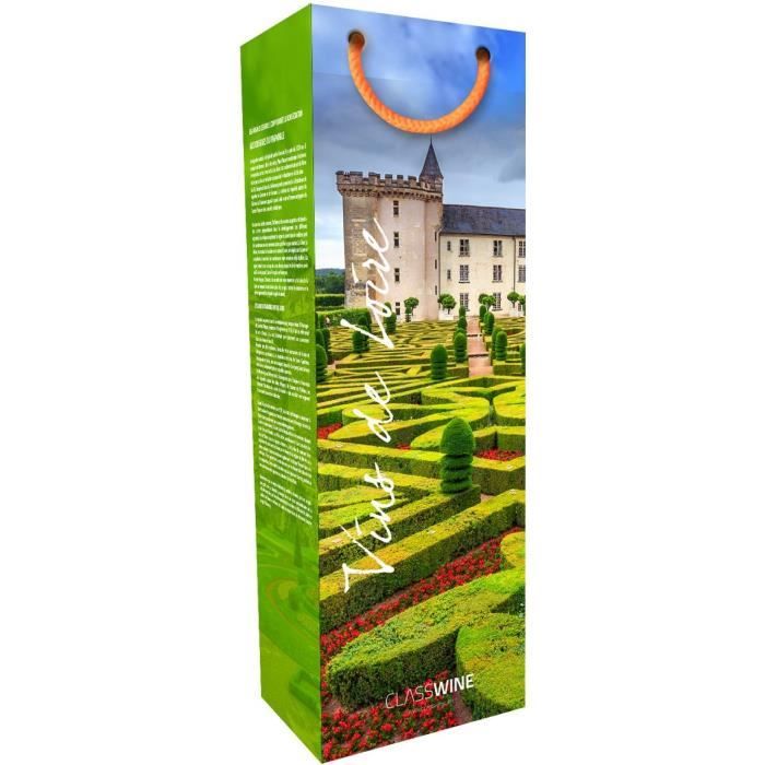 CLASSWINE Pochette pour 1 bouteille vin de Loire Jardin