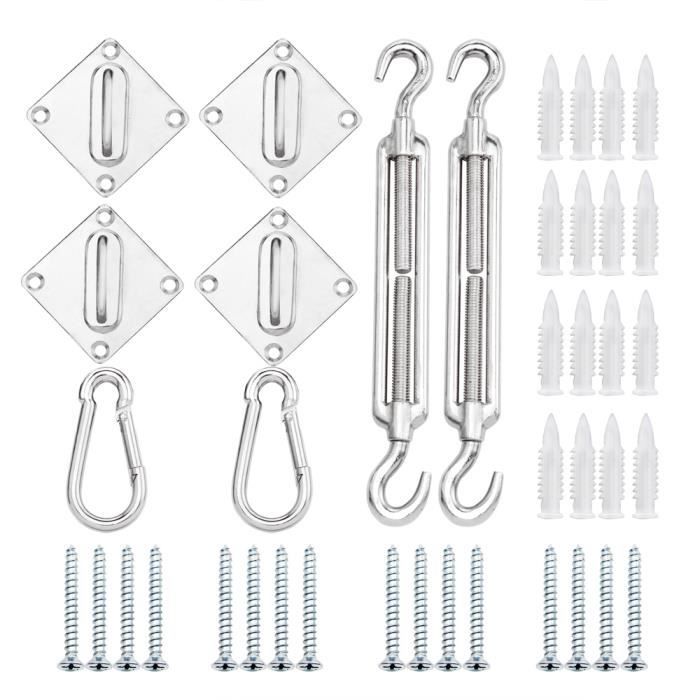 Kit de fixation pour voile d'ombrage DETEX® fixation auvent store protection