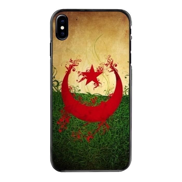 Coque iPhone X - Motif Drapeau Algérie grunge