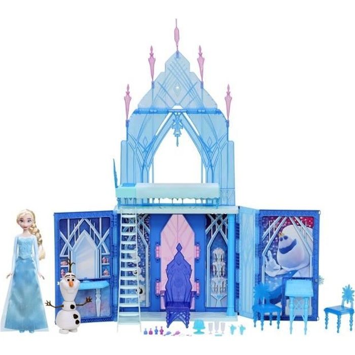 DISNEY LA REINE DES NEIGES 2 - Palais de glace d'Elsa - Poupées Elsa et Olaf - Coffret Château pour enfants - à partir de 3 ans