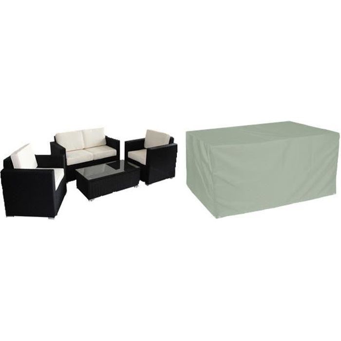 Housse pour salon détente canapé et fauteuils de jardin format L gris