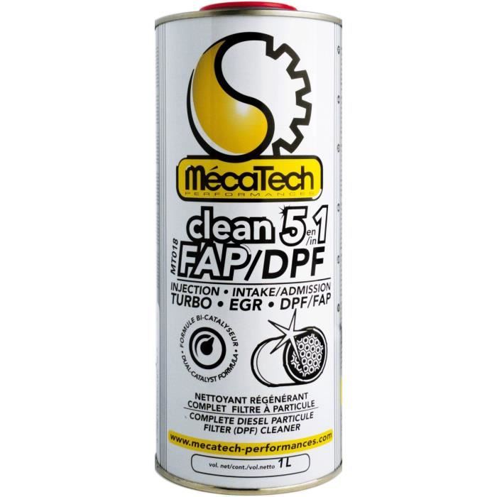 MECATECH CLEAN FAP Nettoyant 5 en 1 - Nettoie le système d'injection le turbo le système d'admission la vanne EGR le filtre